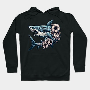 Hawaiian Style Fierce Thrashing Shark Hoodie